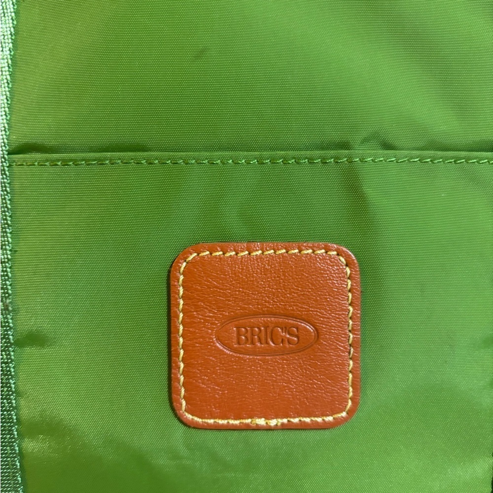 Bric's Vibrant Green Tote with Brown Detail - Picture 5 of 9